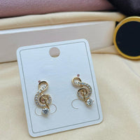Klitz Trendy Musical Guitar Austrian Stone Stainless Steel Stud Earrings