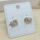 Klitz Cute Elephant Austrian Stone Stainless Steel Stud Earrings