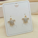 Klitz Trendy Turtle Design Austrian Stone Stud Earrings