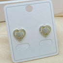 Klitz Stylish Stainless Steel Austrian Stone Heart Shape Studs Earrings