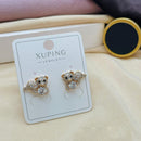 Klitz Austrian Stone Teddy Bear Stainless Steel Stud Earrings