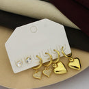 Klitz Designer Crystal Stone Studs Earrings Multi Set (Assorted Desing)