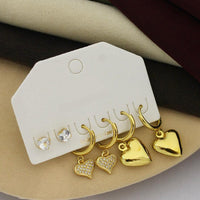 Klitz Designer Crystal Stone Studs Earrings Multi Set (Assorted Desing)