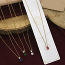 Klitz Premium Stainless Steel Crystal Stone Chain Necklace (Pack of 12)