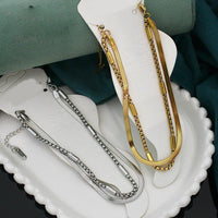 Klitz  Stylish Stainless Steel Layered Anklet / Payal (Pack of 12)