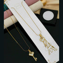 Klitz Glam Key Design Austrian Stone Necklace (Pack of 12)