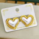 Klitz Designer Heart Shape Studs Earrings  (Pack of 12)