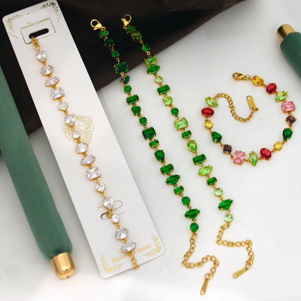 Klitz Premium Crystal Stone Designer Elegant Bracelet (Pack of 12)