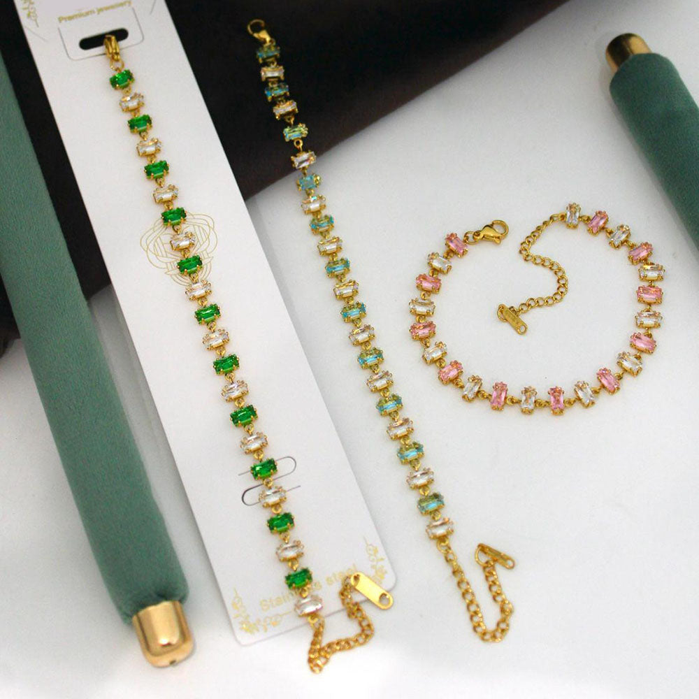 Klitz Stylish Crystal Stone Designer Elegant Bracelet (Pack of 12)