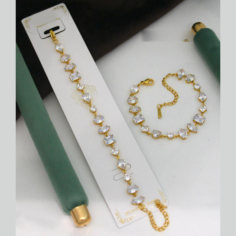 Klitz Sparkling Crystal Stone Designer Elegant Bracelet (Pack of 12)