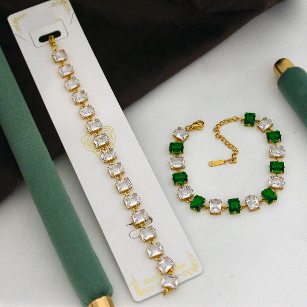 Klitz Elegant & Trendy Crystal Stone Designer Elegant Bracelet (Pack of 12)