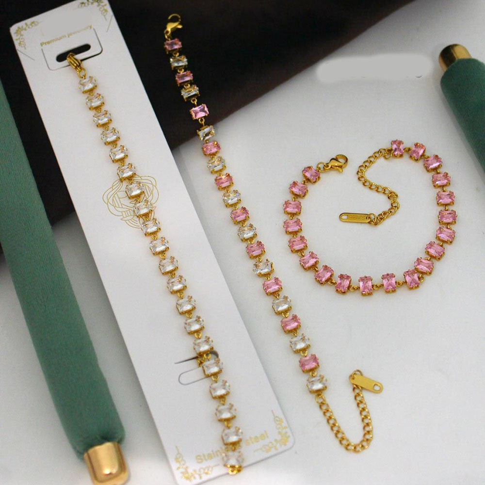 Klitz Modern Crystal Stone Designer Elegant Bracelet (Pack of 12)