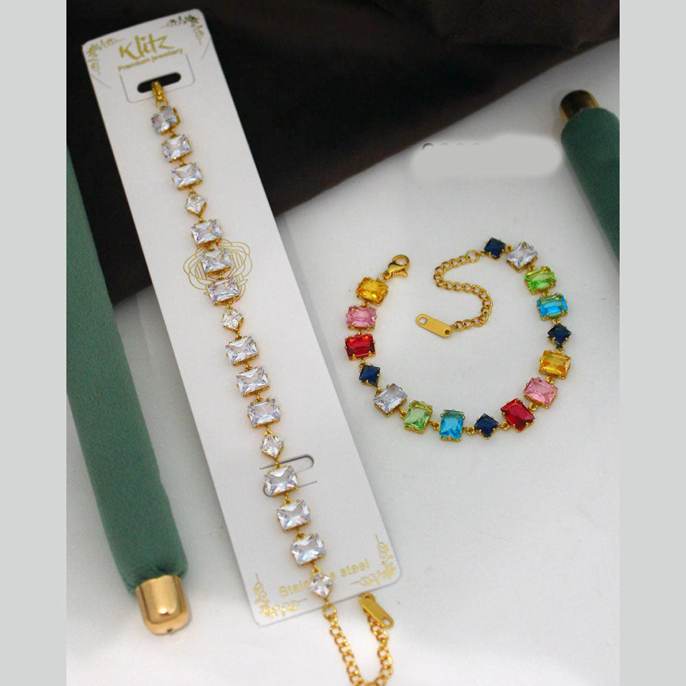 Klitz Elegant & Trendy Crystal Stone Designer Elegant Bracelet (Pack of 12)