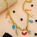 Klitz Designer Stainless Steel Beach Inspired Shell And Starfish Charm Necklace(Pack of 12)