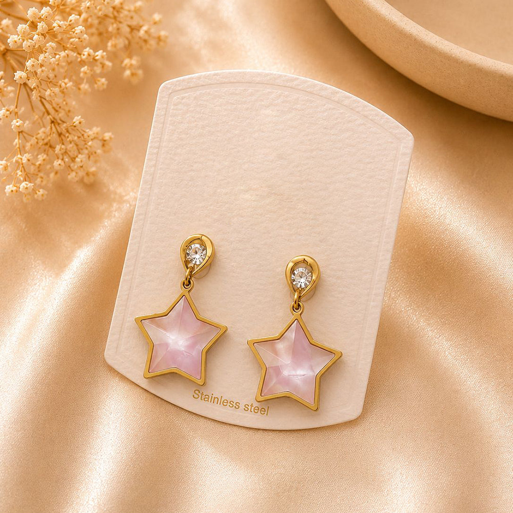 Klitz Premium Star Design Austrian Stone Studs Earrings (Pack of 12)