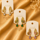 Klitz Elegant  Butterfly  Design Crystal Stone  Dangler Earrings for Women (Pack of 12)