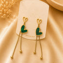 Klitz Elegant  Heart  Shape Dangler Earrings for Women (Pack of 12)