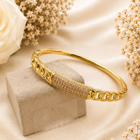 Klitz Pack Of 12 Gold Plated Austrian Stone Openable Kada