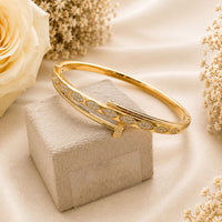 Klitz Pack Of 12 Gold Plated Austrian Stone Openable Kada
