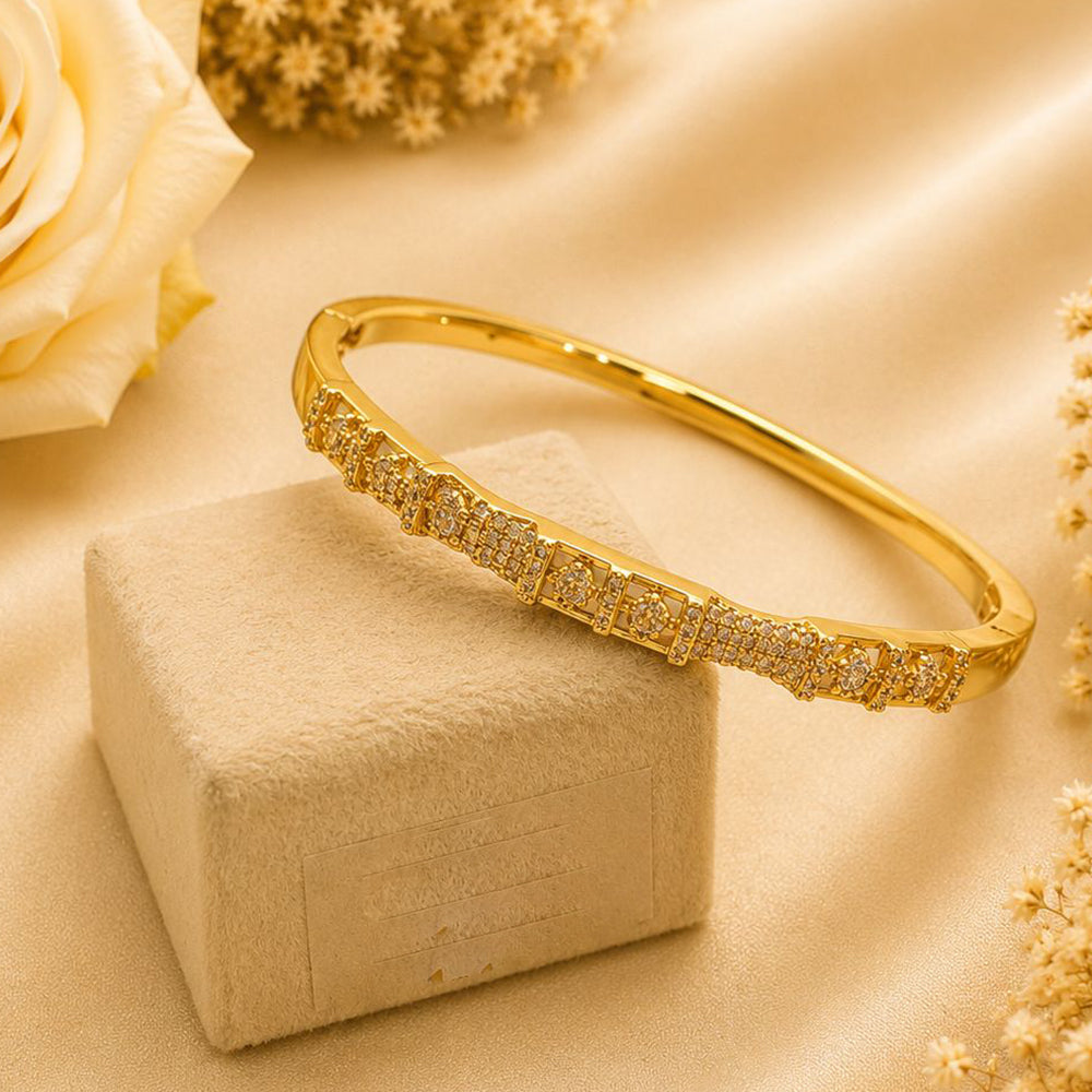 Klitz Gold Plated Austrian Stone Openable Kada