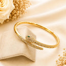 Klitz Pack Of 12 Gold Plated Austrian Stone Snake Openable Kada