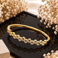 Klitz Pack Of 12 Gold Plated Austrian Stone Openable Kada