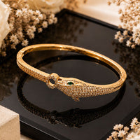 Klitz Pack Of 12 Gold Plated Austrian Stone Openable Kada