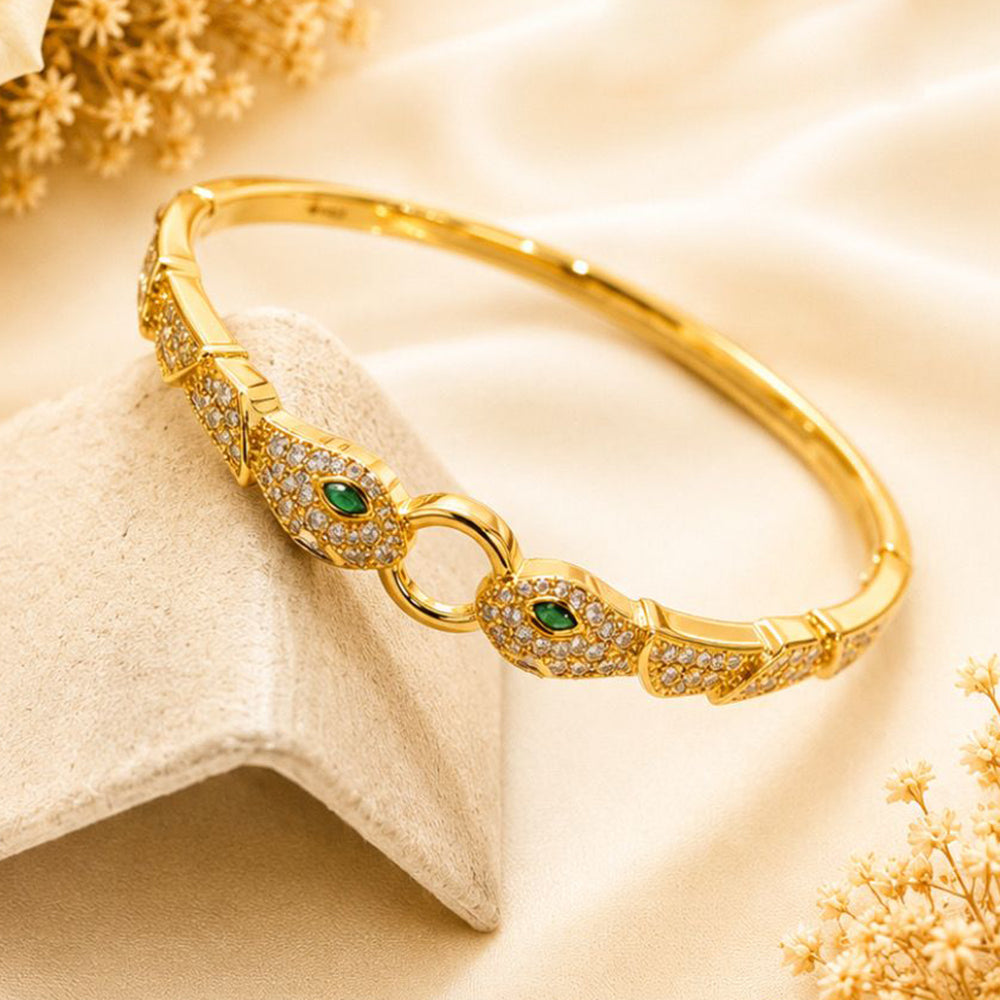 Klitz Pack Of 12 Gold Plated Austrian Stone Openable Kada
