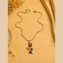 Klitz Fancy Stainless Steel Austrian Stone Rose Shape Necklace Set (Pack of 12)