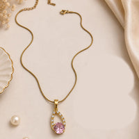 Klitz Fancy Stainless Steel Crystal Stone Necklace Set (Pack of 12)