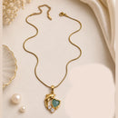 Klitz Fancy Stainless Steel Austrian Stone Dolphin Shape Necklace Set (Pack of 12)