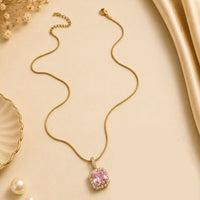 Klitz Fancy Stainless Steel Crystal Stone Necklace Set (Pack of 12)