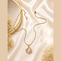 Klitz Fancy Stainless Steel Crystal Stone Designer Necklace Set (Pack of 12)