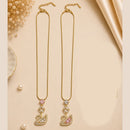 Klitz Fancy Stainless Steel Crystal Stone Swan Necklace Set (Pack of 12)