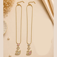 Klitz Fancy Stainless Steel Crystal Stone Swan Necklace Set (Pack of 12)