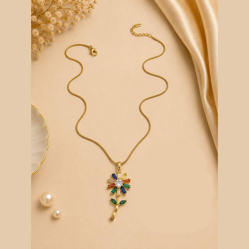 Klitz Fancy Stainless Steel Crystal Stone Designer Necklace Set (Pack of 12)