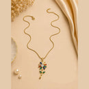 Klitz Fancy Stainless Steel Crystal Stone Designer Necklace Set (Pack of 12)