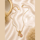 Klitz Fancy Stainless Steel Crystal Stone Designer Necklace Set (Pack of 12)