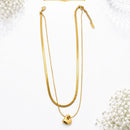 Klitz Premium Stainless Steel Herringbone Heart Shape Chain Necklace 