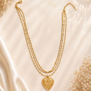 Klitz Premium Stainless Steel Herringbone Heart Shape Chain Necklace 