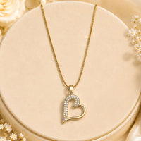 Klitz Premium Stainless Steel Heart Shape Austrian Chain Necklace 