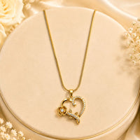 Klitz Premium Stainless Steel Heart Shape Austrian Chain Necklace 