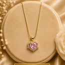 Klitz Premium Stainless Steel Heart Shape Austrian Chain Necklace 