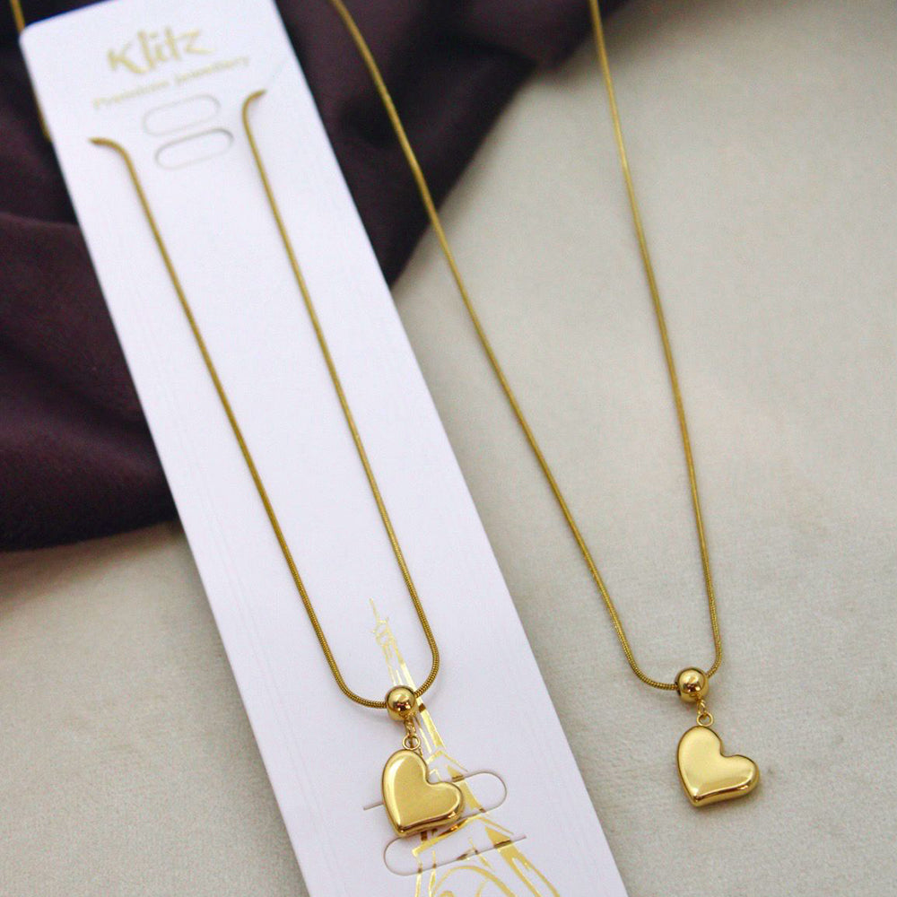 Klitz Premium Stainless Steel Heart Shape Chain Necklace 