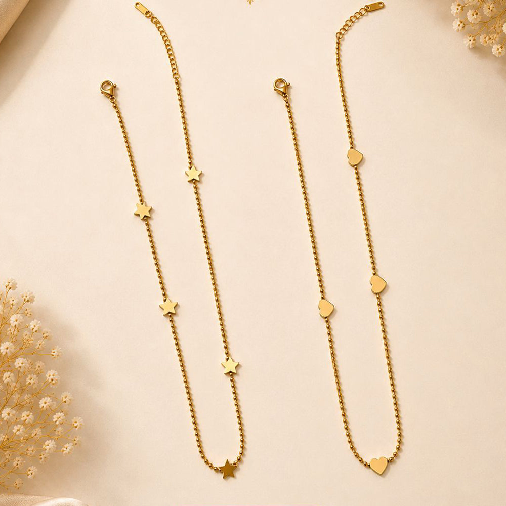 Klitz Stunning Gold Plated Stainless Steel Chain Pendant (Assorted Designs)