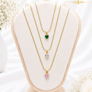 Klitz Premium Stainless Steel Crystal Stone Chain Necklace 