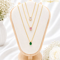 Klitz Premium Stainless Steel Crystal Stone Chain Necklace 