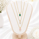 Klitz Stunning Gold Plated Stainless Steel Crystal Stone Chain Pendant