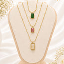 Klitz Premium Stainless Steel Crystal Stone Chain Necklace 