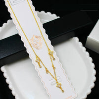 Klitz Premium Stainless Steel Crystal Stone Chain Necklace (Set of 12)